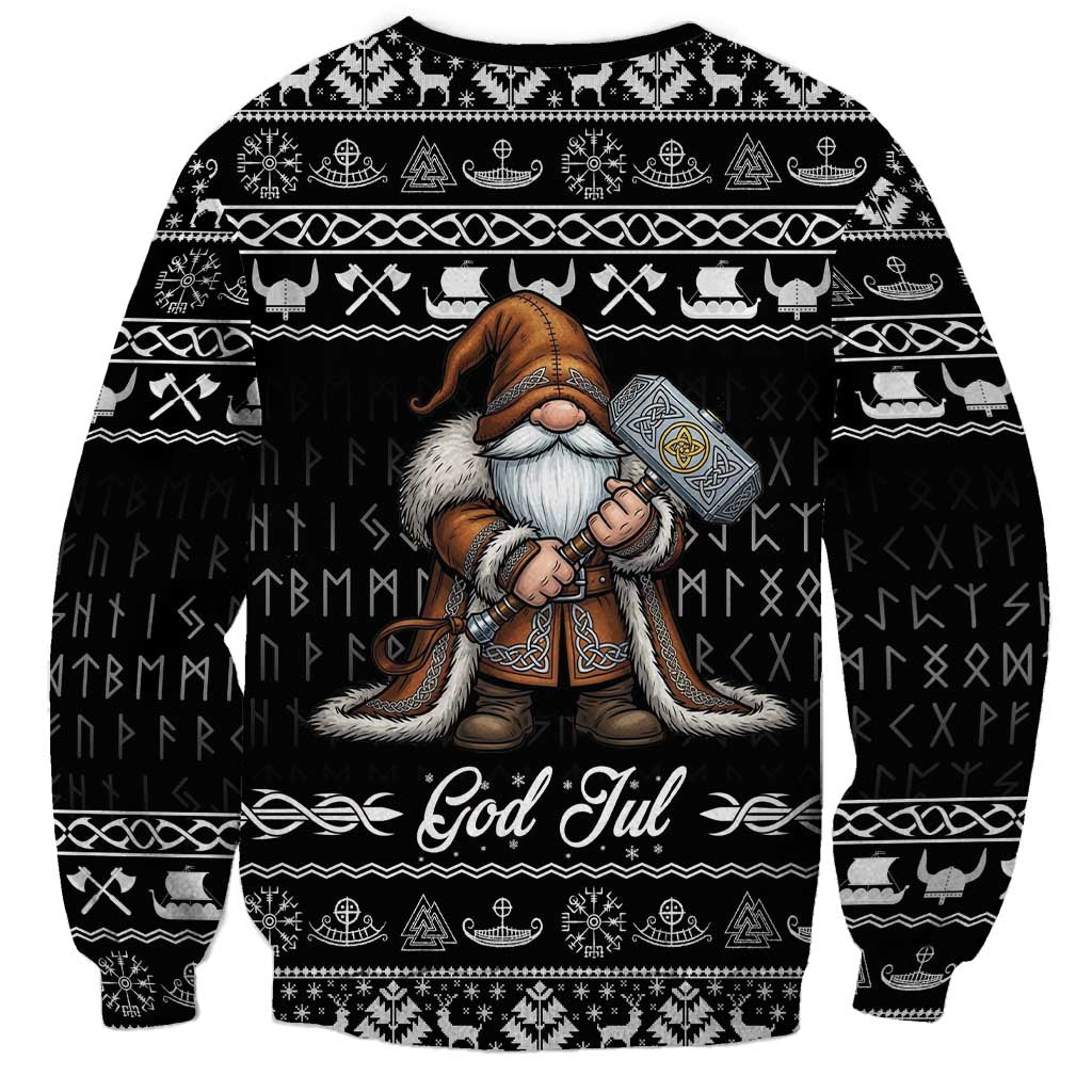 Viking Gnome Christmas Sweatshirt Nordic Xmas Spirit Pattern - Wonder Print Shop