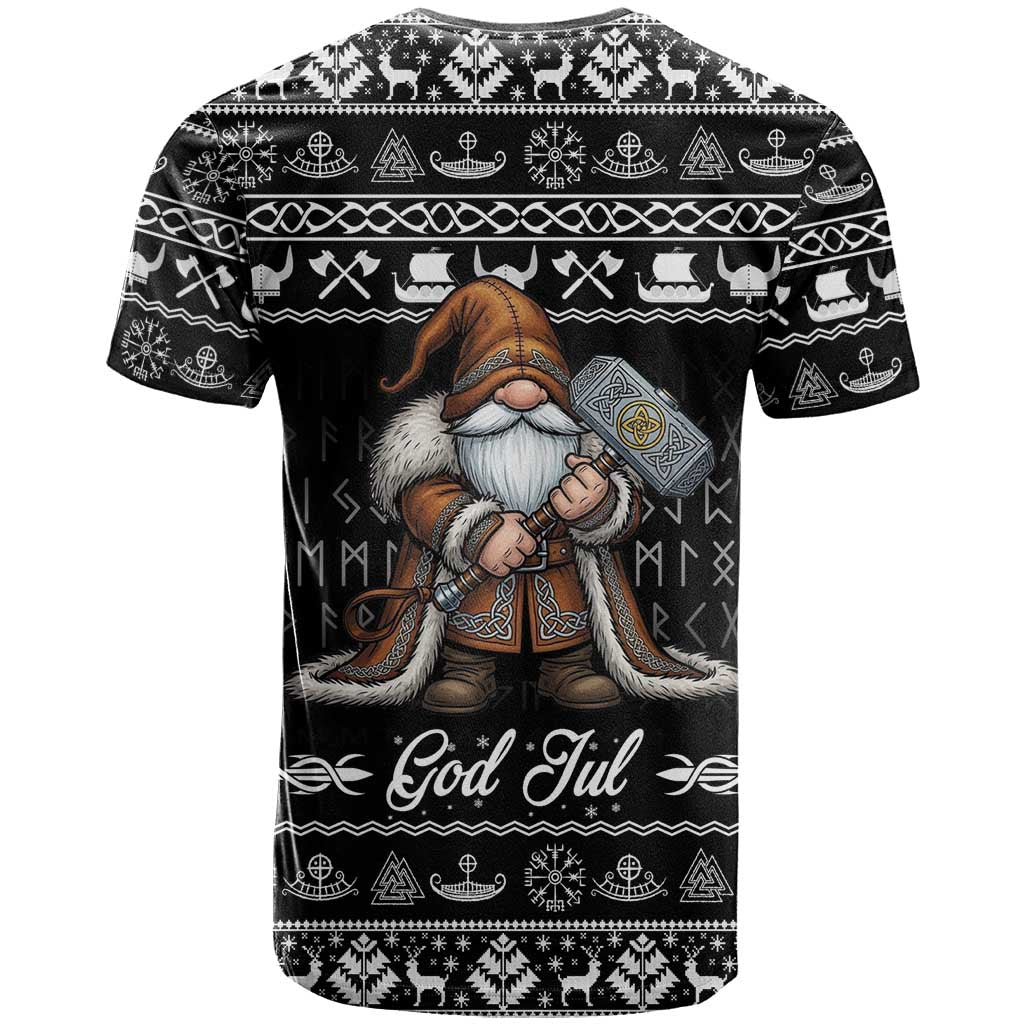 Viking Gnome Christmas T Shirt Nordic Xmas Spirit Pattern - Wonder Print Shop