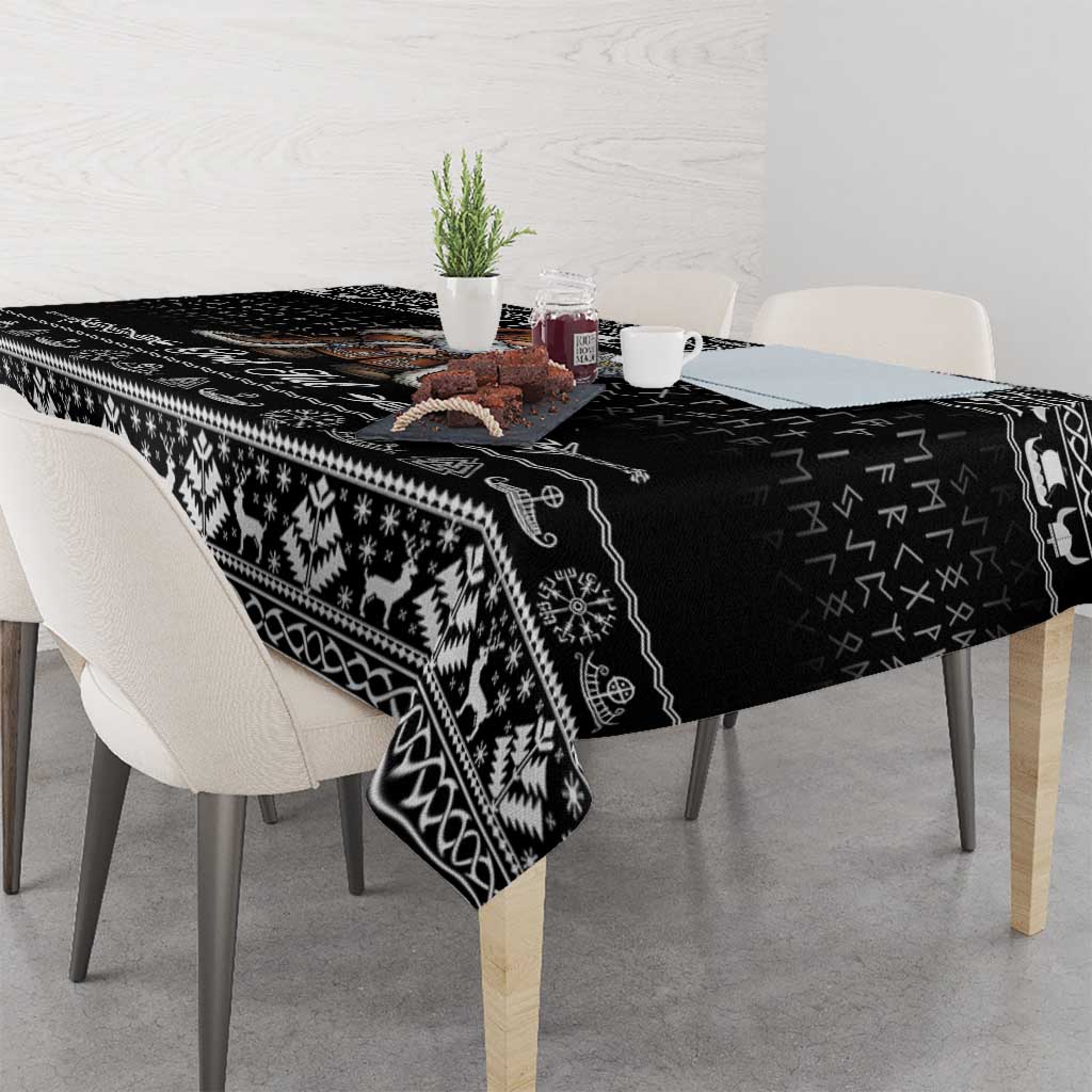 Viking Gnome Christmas Tablecloth Nordic Xmas Spirit Pattern - Wonder Print Shop