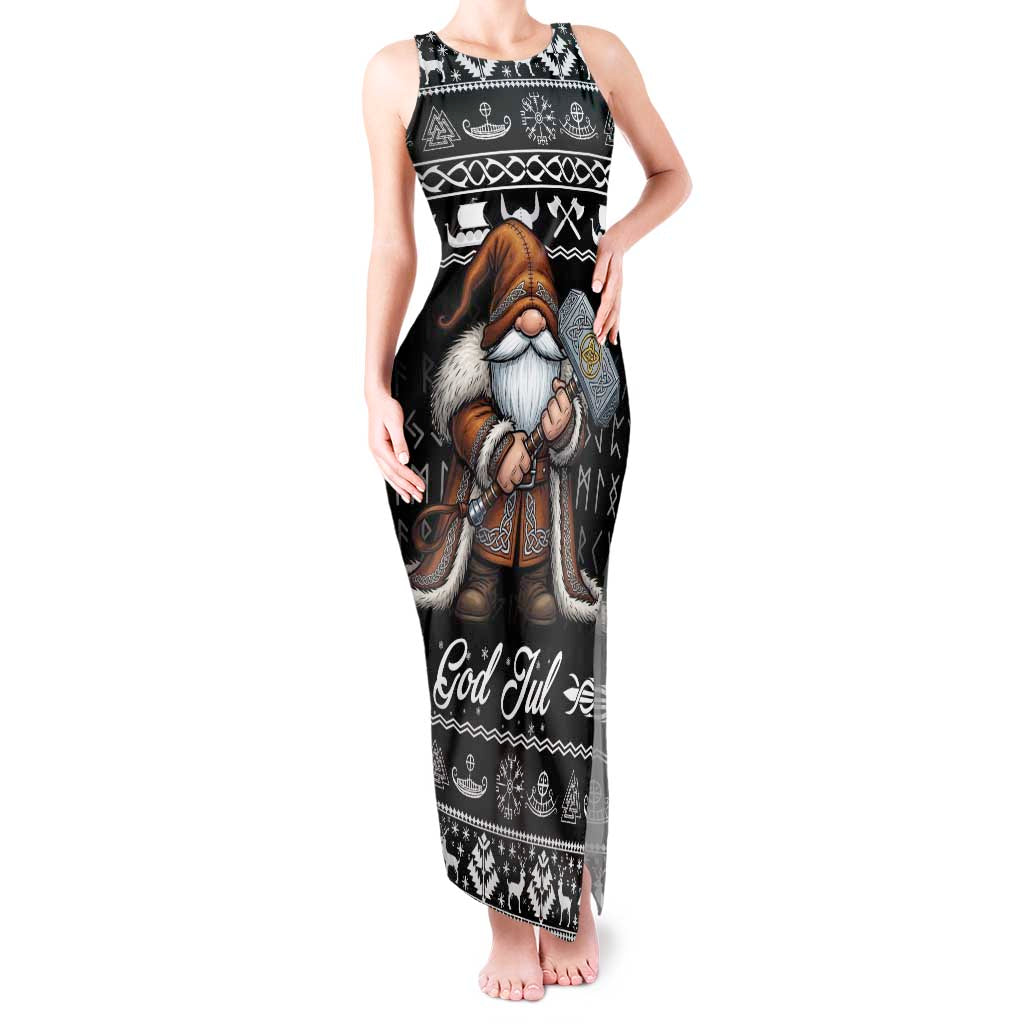 Viking Gnome Christmas Tank Maxi Dress Nordic Xmas Spirit Pattern - Wonder Print Shop