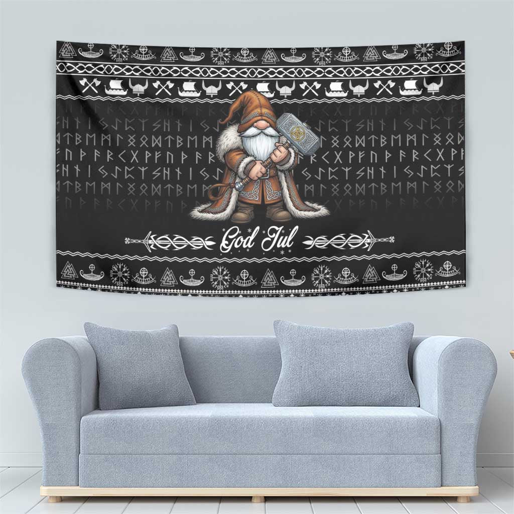 Viking Gnome Christmas Tapestry Nordic Xmas Spirit Pattern - Wonder Print Shop