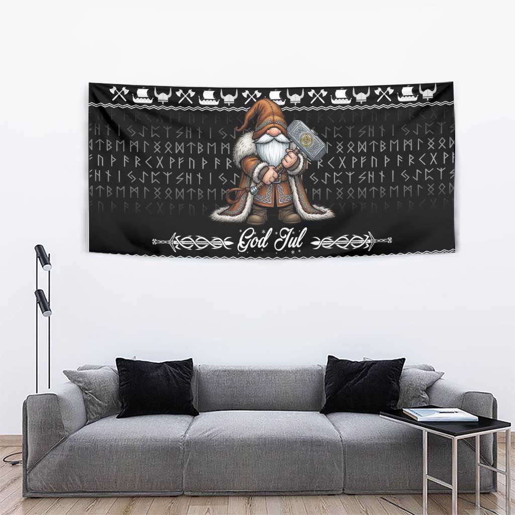 Viking Gnome Christmas Tapestry Nordic Xmas Spirit Pattern - Wonder Print Shop