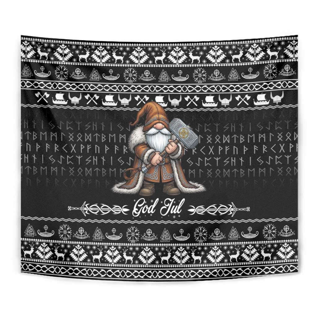 Viking Gnome Christmas Tapestry Nordic Xmas Spirit Pattern - Wonder Print Shop