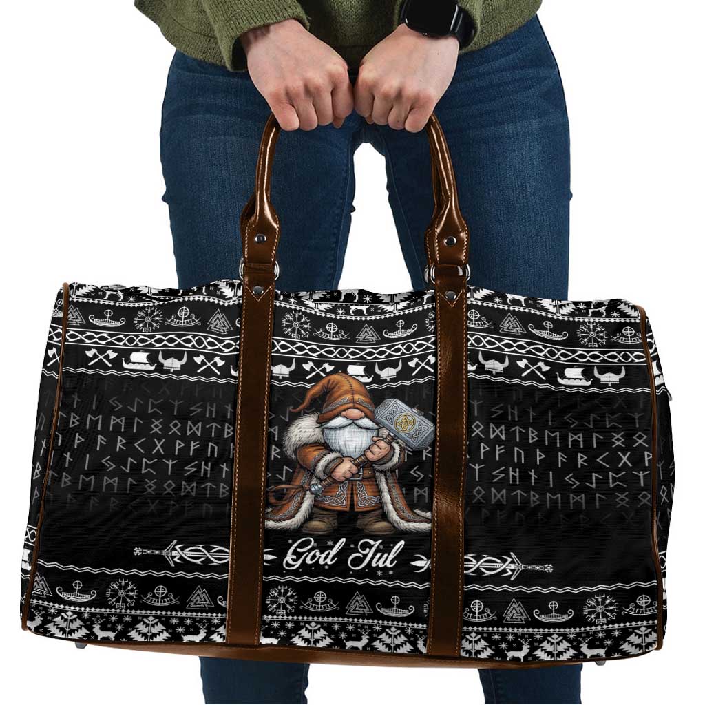 Viking Gnome Christmas Travel Bag Nordic Xmas Spirit Pattern - Wonder Print Shop