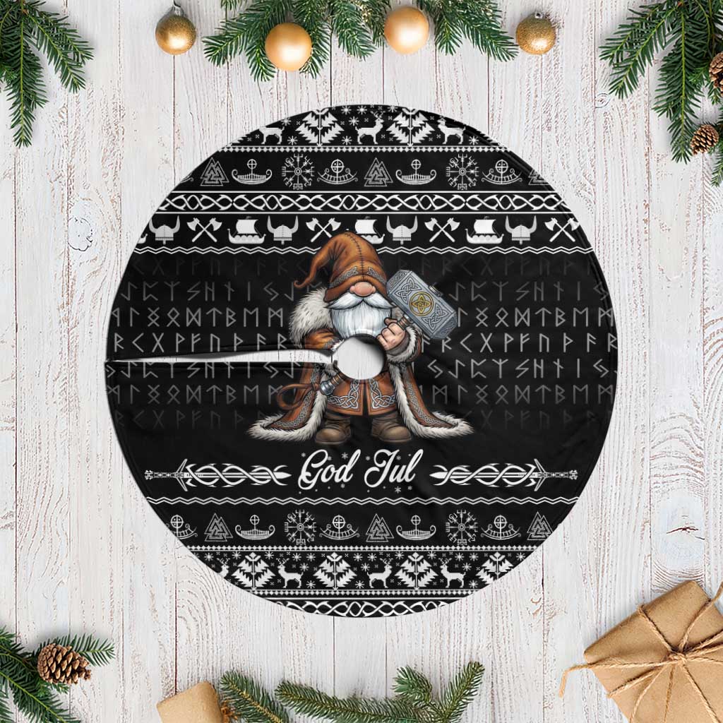 Viking Gnome Christmas Tree Skirt Nordic Xmas Spirit Pattern - Wonder Print Shop