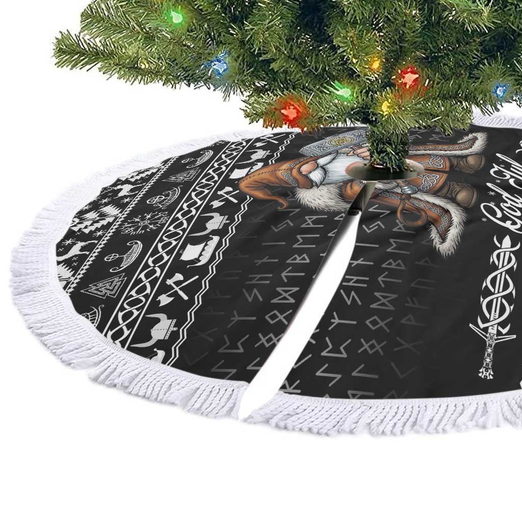 Viking Gnome Christmas Tree Skirt Nordic Xmas Spirit Pattern - Wonder Print Shop