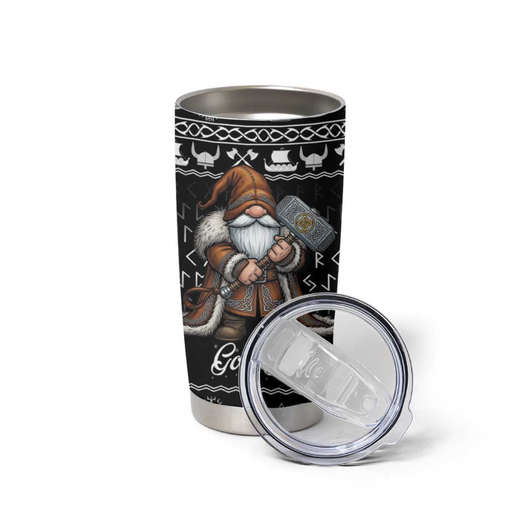 Viking Gnome Christmas Tumbler Cup Nordic Xmas Spirit Pattern - Wonder Print Shop