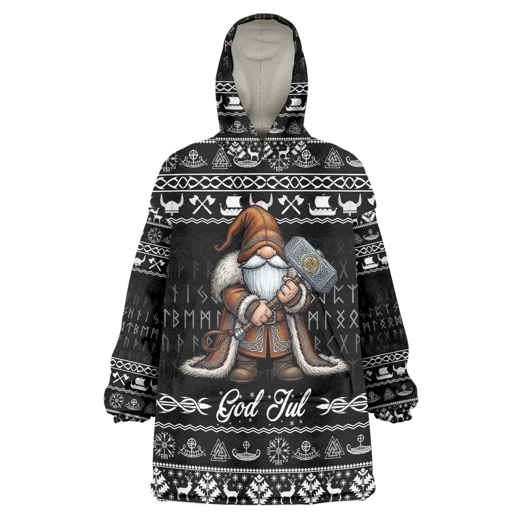 Viking Gnome Christmas Wearable Blanket Hoodie Nordic Xmas Spirit Pattern - Wonder Print Shop