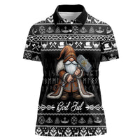 Viking Gnome Christmas Women Polo Shirt Nordic Xmas Spirit Pattern - Wonder Print Shop