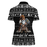 Viking Gnome Christmas Women Polo Shirt Nordic Xmas Spirit Pattern - Wonder Print Shop