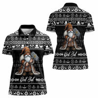 Viking Gnome Christmas Women Polo Shirt Nordic Xmas Spirit Pattern - Wonder Print Shop