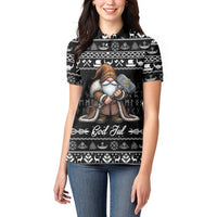 Viking Gnome Christmas Women Polo Shirt Nordic Xmas Spirit Pattern - Wonder Print Shop