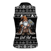 Viking Gnome Christmas Women Sleeveless Polo Shirt Nordic Xmas Spirit Pattern - Wonder Print Shop