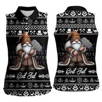 Viking Gnome Christmas Women Sleeveless Polo Shirt Nordic Xmas Spirit Pattern - Wonder Print Shop