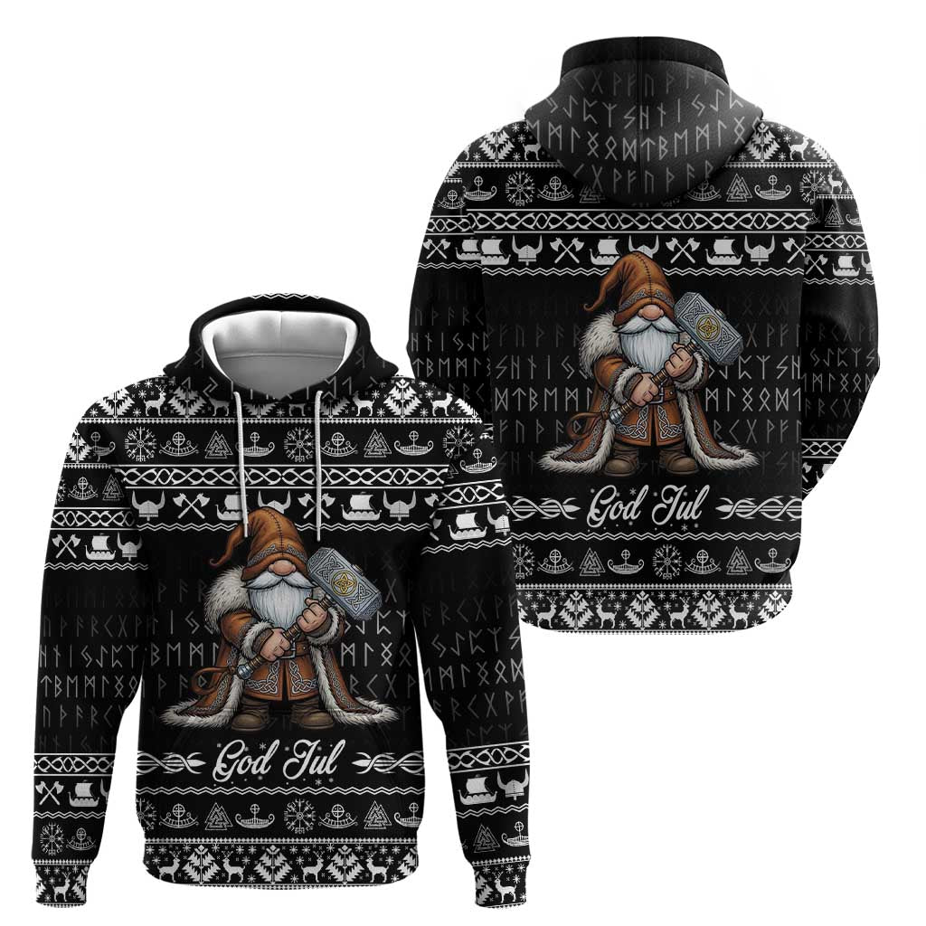 Viking Gnome Christmas Zip Hoodie Nordic Xmas Spirit Pattern - Wonder Print Shop