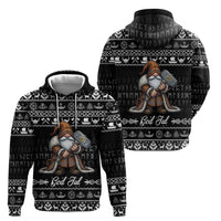 Viking Gnome Christmas Zip Hoodie Nordic Xmas Spirit Pattern - Wonder Print Shop