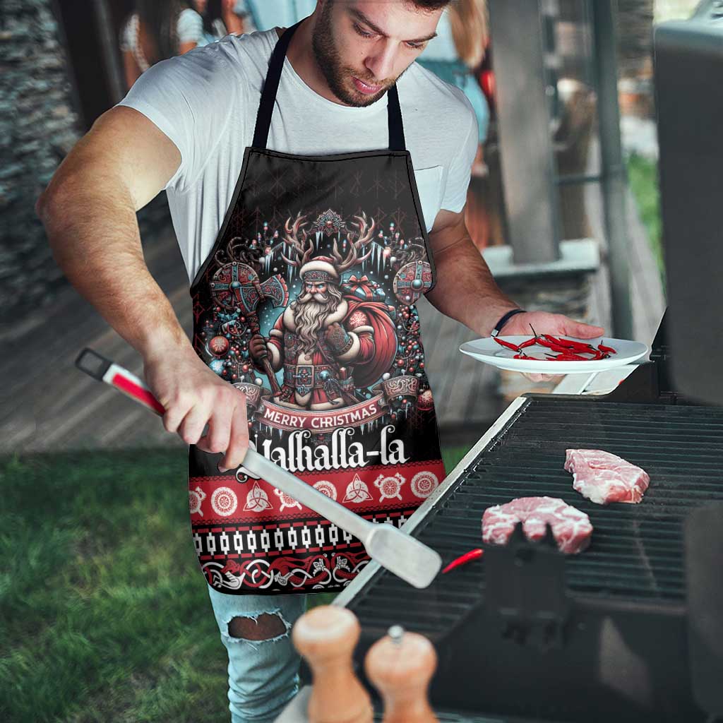 Viking Santa Christmas Apron Valhalla-la Nordic Xmas Spirit - Wonder Print Shop