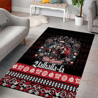 Viking Santa Christmas Area Rug Valhalla-la Nordic Xmas Spirit - Wonder Print Shop