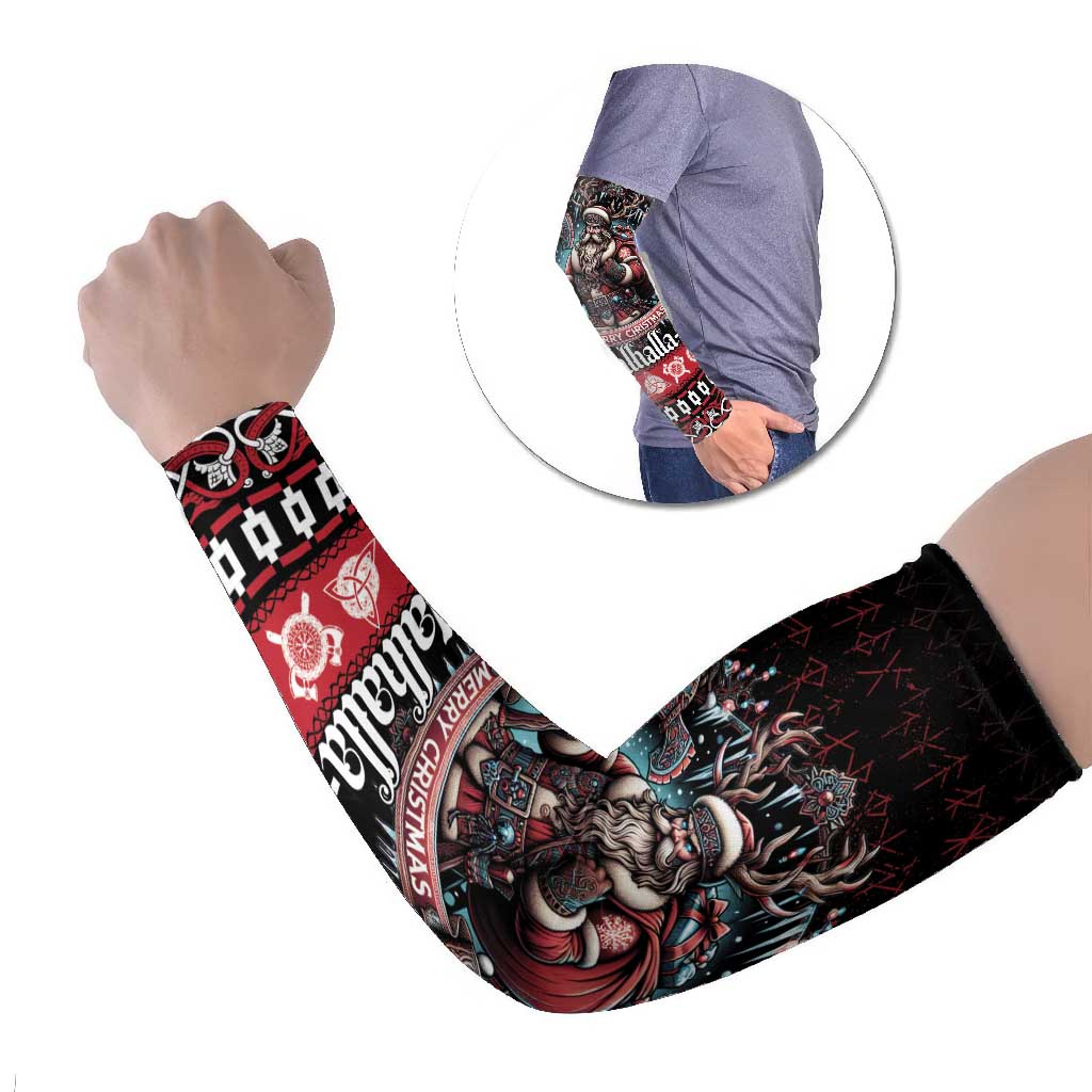 Viking Santa Christmas Arm Sleeves Valhalla-la Nordic Xmas Spirit - Wonder Print Shop