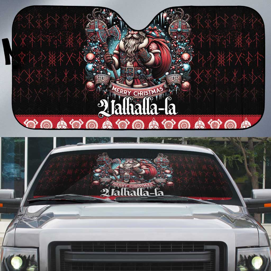 Viking Santa Christmas Auto Sun Shade Valhalla-la Nordic Xmas Spirit - Wonder Print Shop