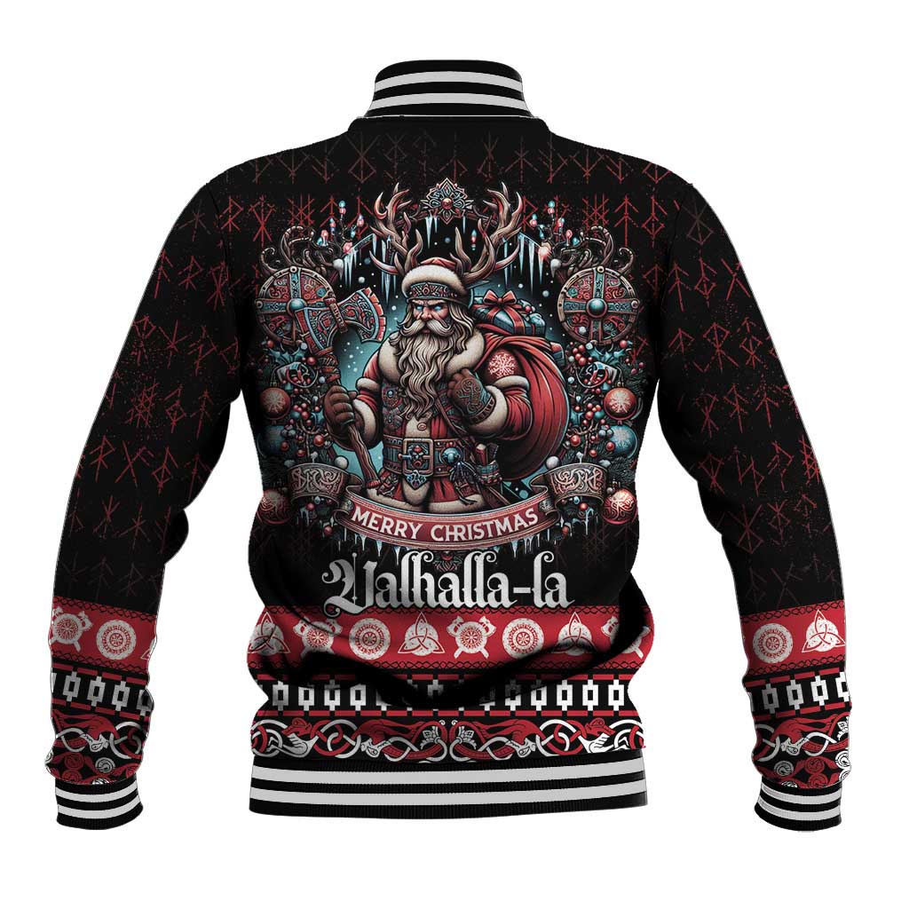 Viking Santa Christmas Baseball Jacket Valhalla-la Nordic Xmas Spirit - Wonder Print Shop
