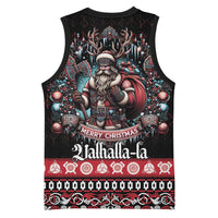 Viking Santa Christmas Basketball Jersey Valhalla-la Nordic Xmas Spirit - Wonder Print Shop