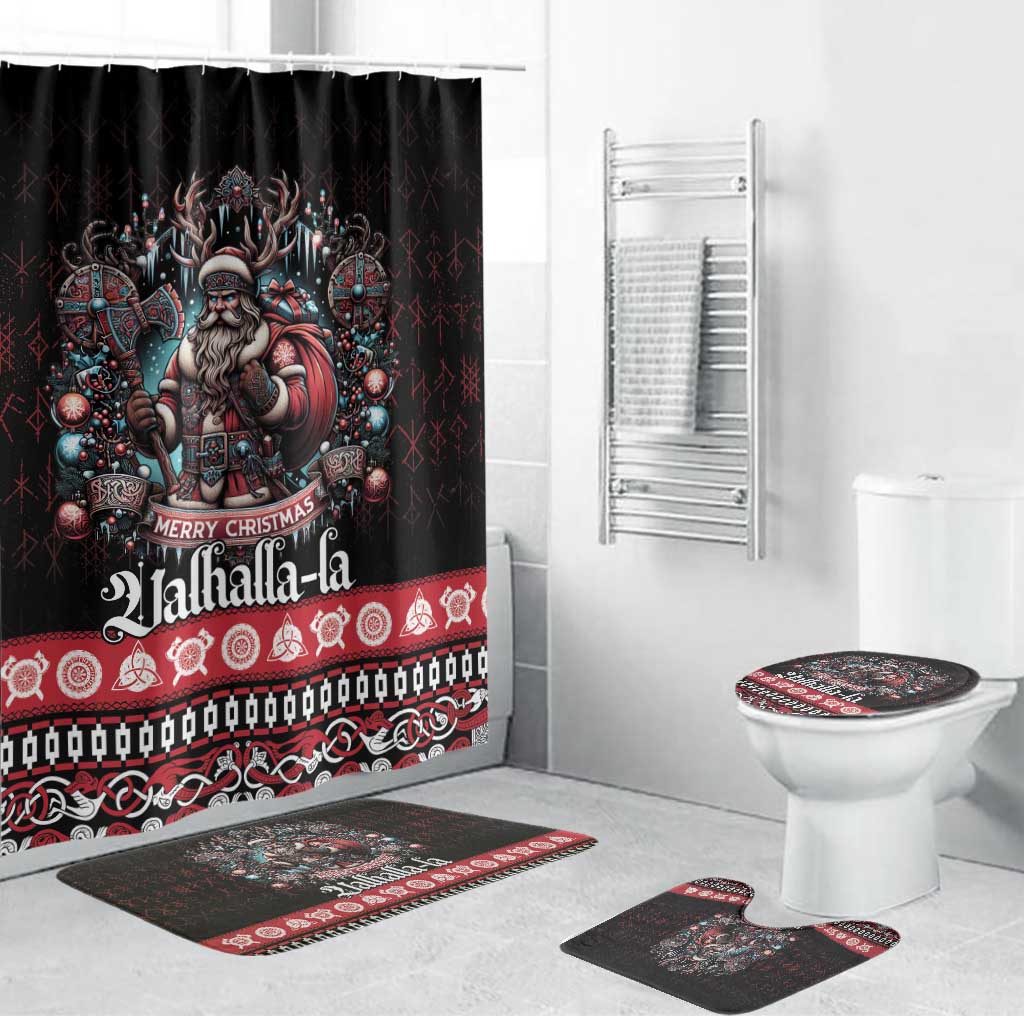 Viking Santa Christmas Bathroom Set Valhalla-la Nordic Xmas Spirit - Wonder Print Shop