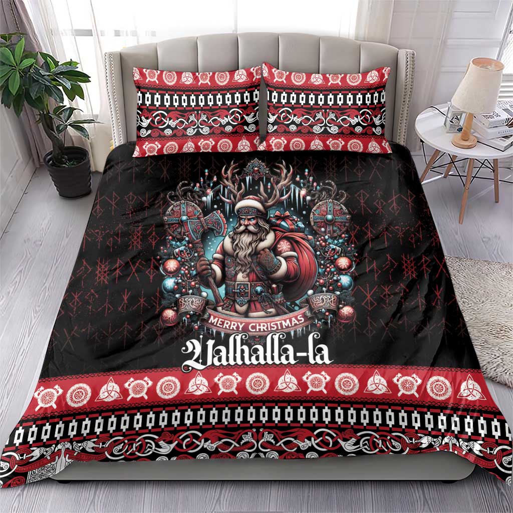 Viking Santa Christmas Bedding Set Valhalla-la Nordic Xmas Spirit - Wonder Print Shop