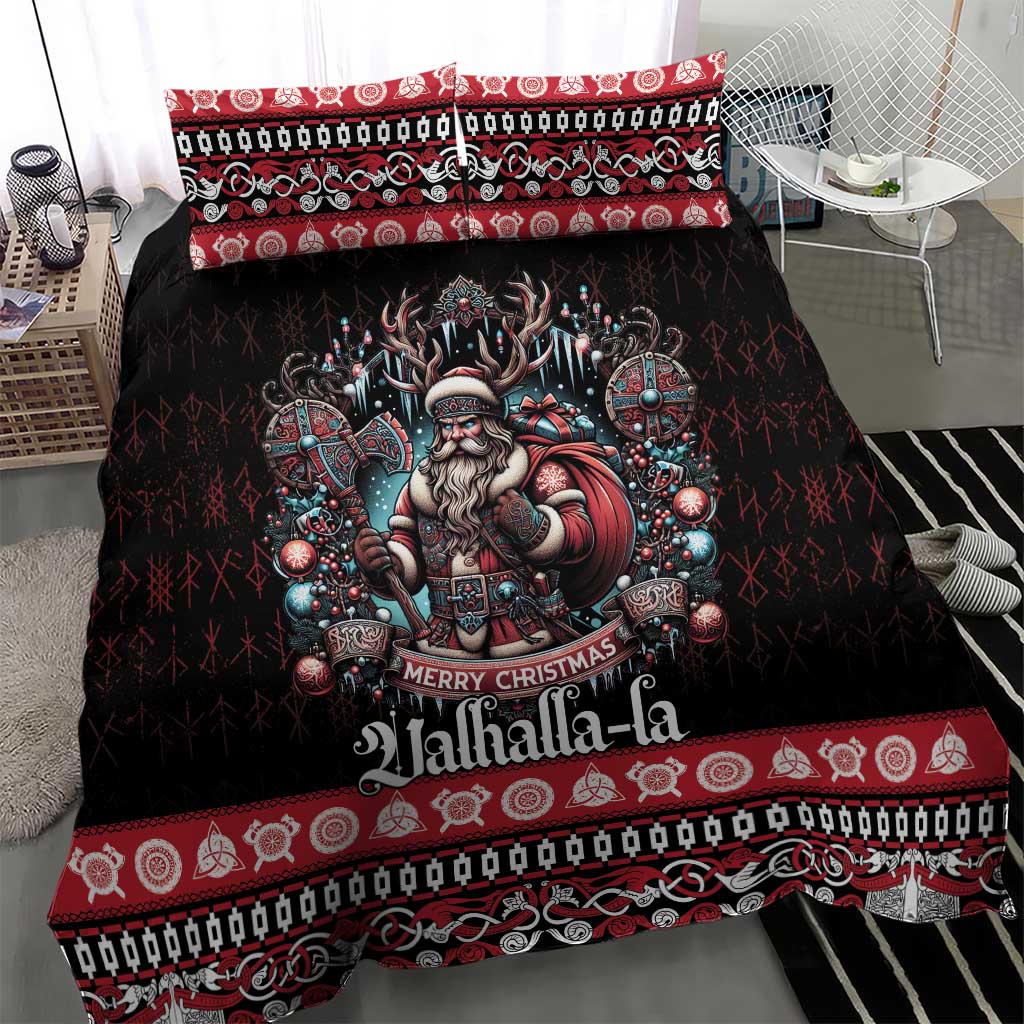 Viking Santa Christmas Bedding Set Valhalla-la Nordic Xmas Spirit - Wonder Print Shop