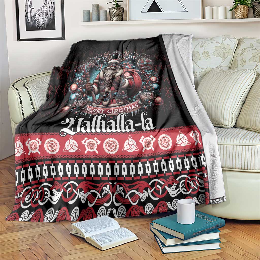 Viking Santa Christmas Blanket Valhalla-la Nordic Xmas Spirit - Wonder Print Shop