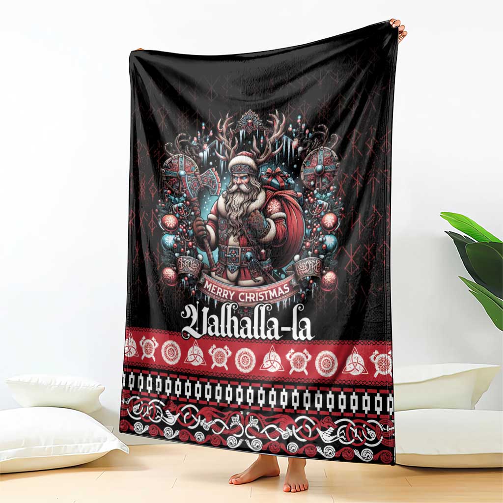 Viking Santa Christmas Blanket Valhalla-la Nordic Xmas Spirit - Wonder Print Shop