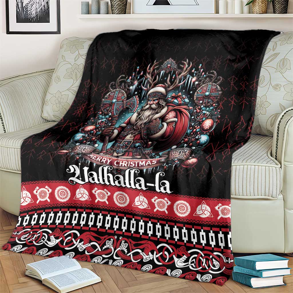 Viking Santa Christmas Blanket Valhalla-la Nordic Xmas Spirit - Wonder Print Shop