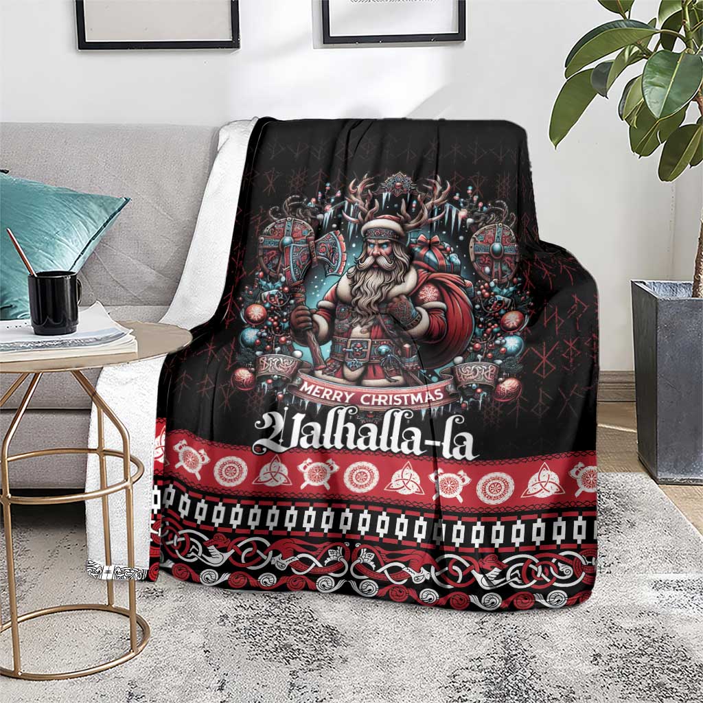 Viking Santa Christmas Blanket Valhalla-la Nordic Xmas Spirit - Wonder Print Shop