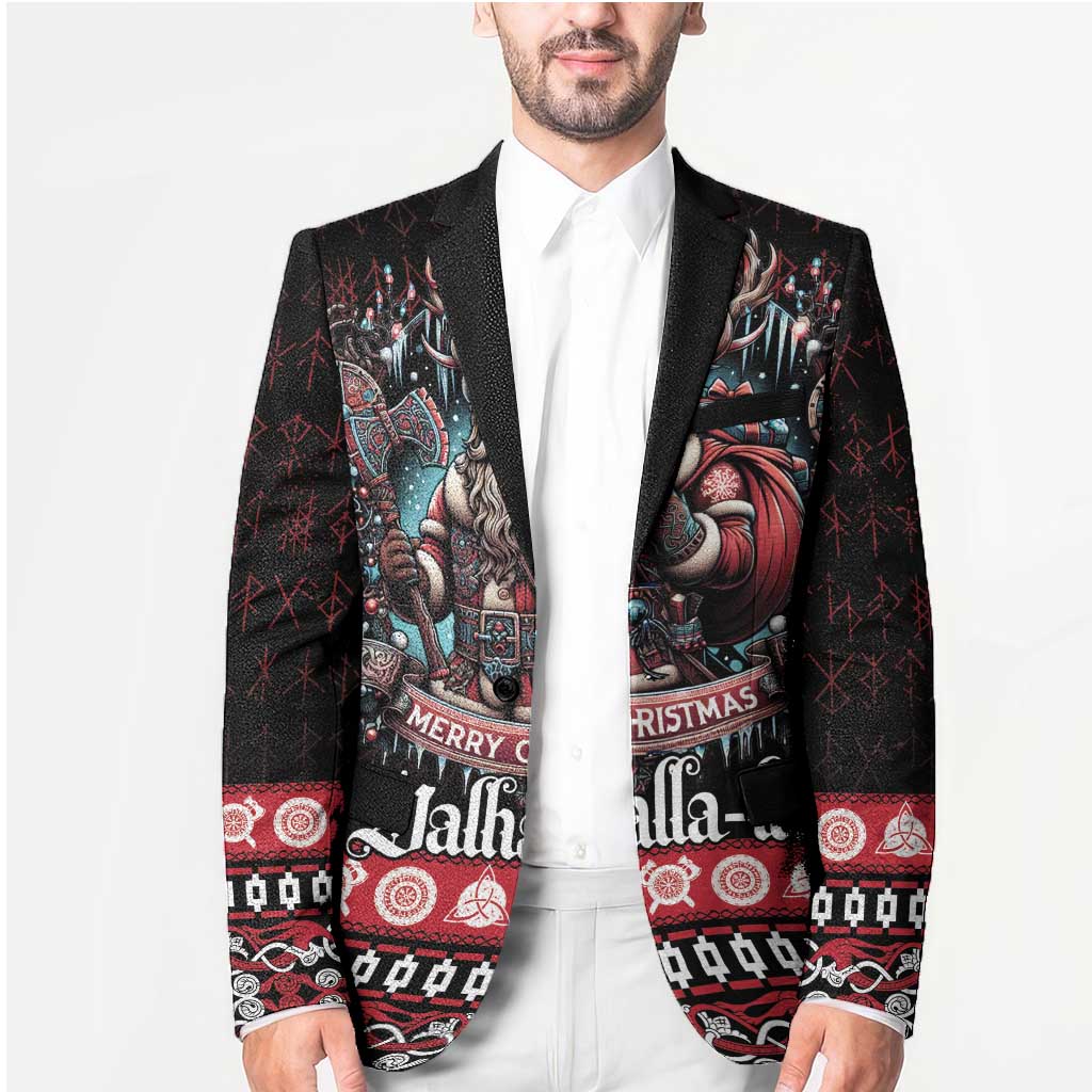 Viking Santa Christmas Blazer Valhalla-la Nordic Xmas Spirit - Wonder Print Shop