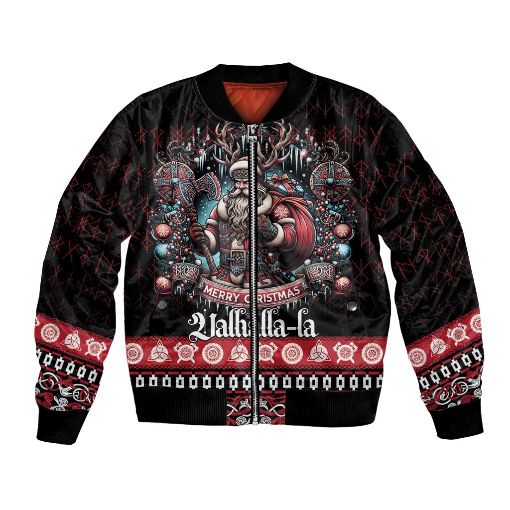 Viking Santa Christmas Bomber Jacket Valhalla-la Nordic Xmas Spirit - Wonder Print Shop
