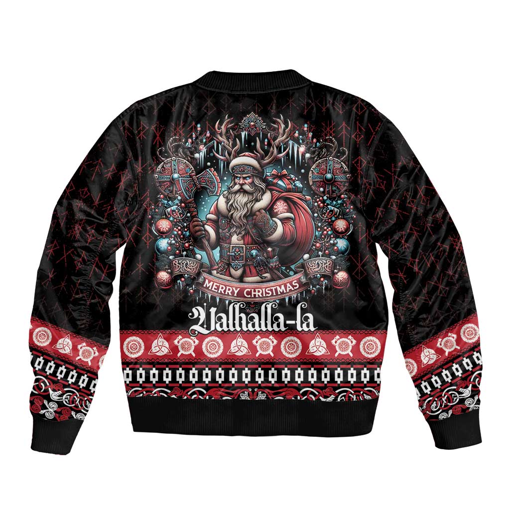 Viking Santa Christmas Bomber Jacket Valhalla-la Nordic Xmas Spirit - Wonder Print Shop