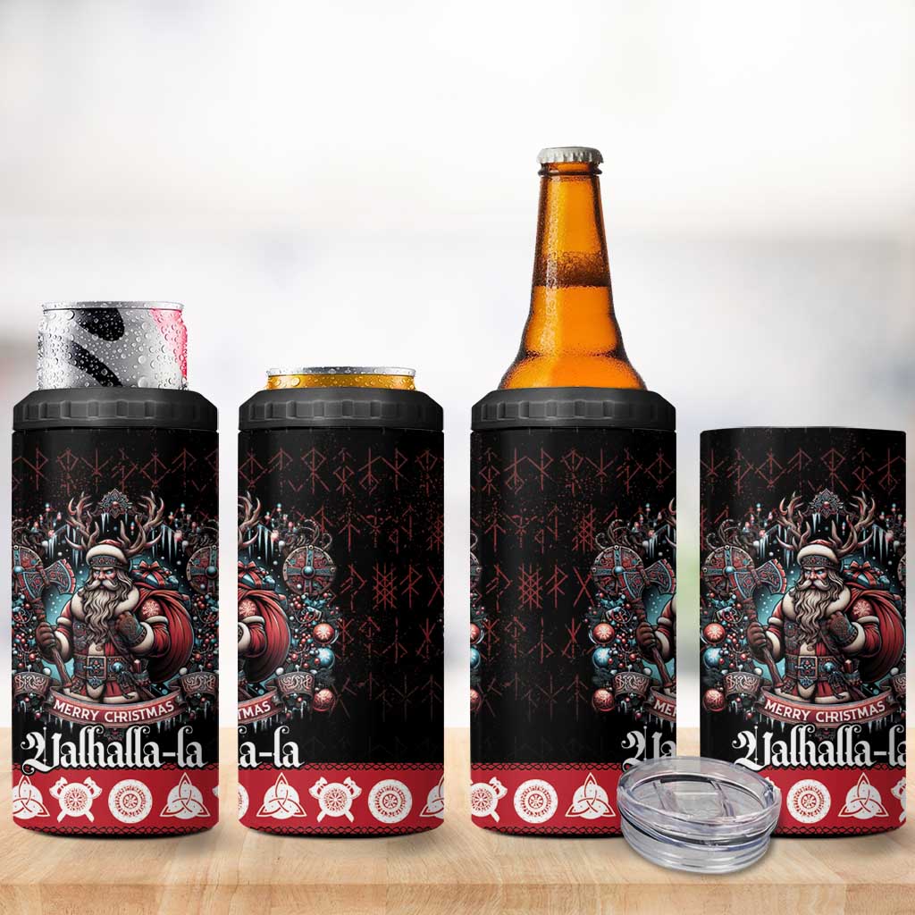 Viking Santa Christmas 4 in 1 Can Cooler Tumbler Valhalla-la Nordic Xmas Spirit - Wonder Print Shop