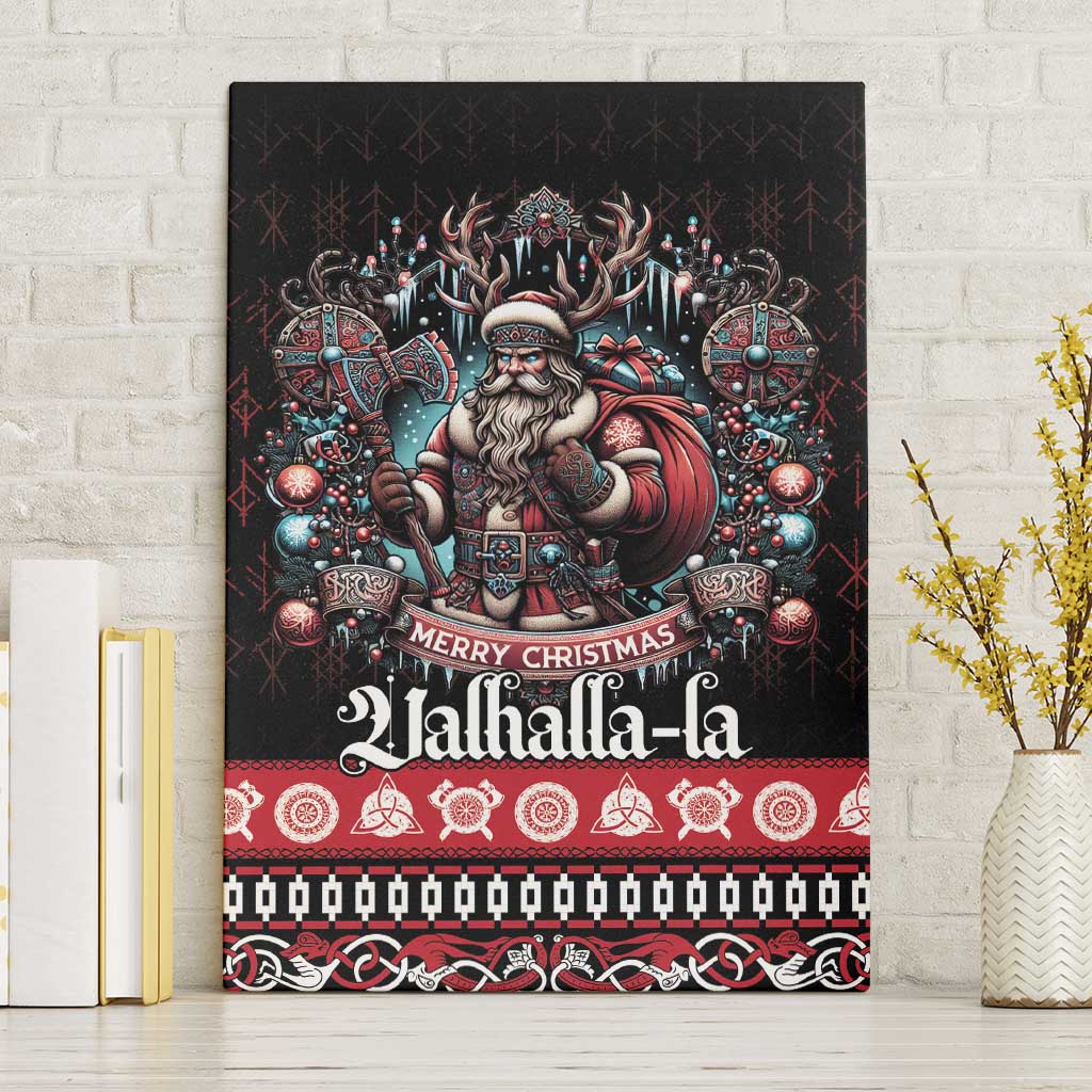 Viking Santa Christmas Canvas Wall Art Valhalla-la Nordic Xmas Spirit - Wonder Print Shop