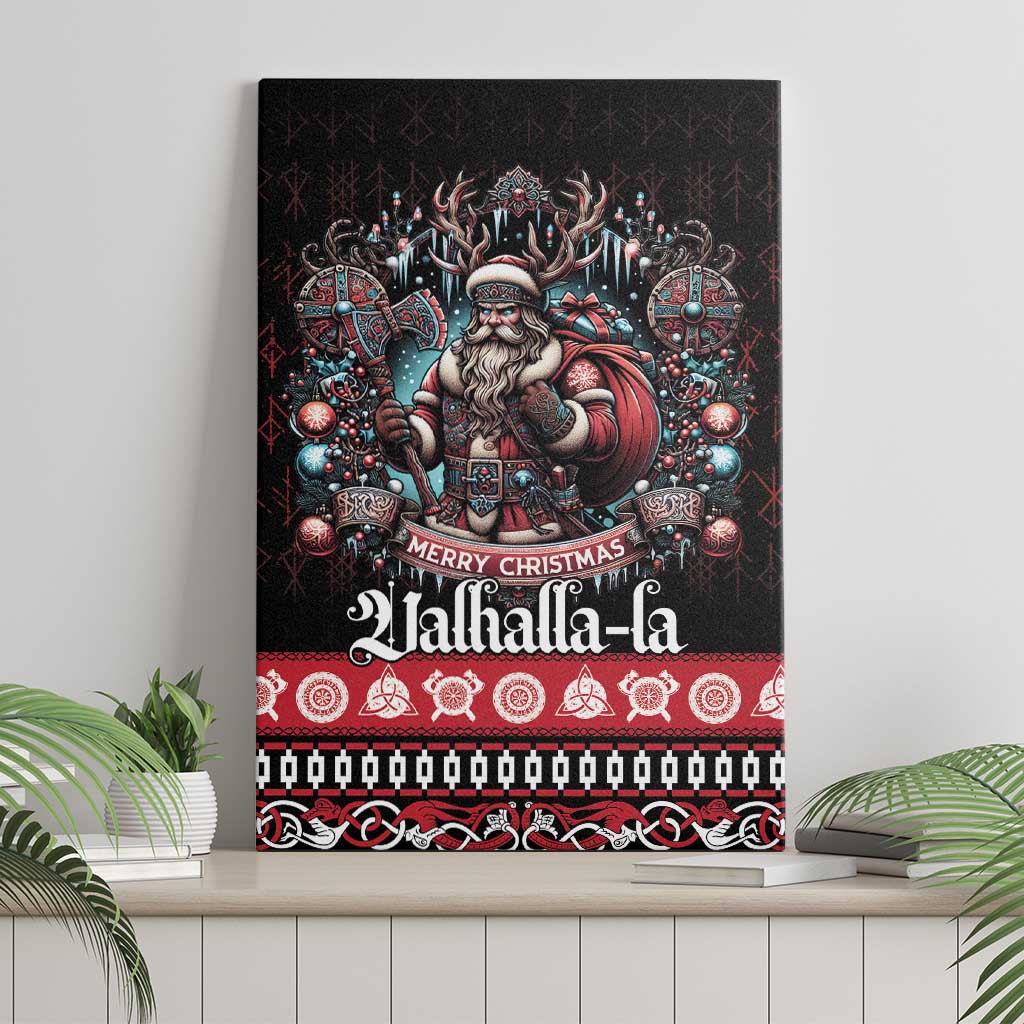 Viking Santa Christmas Canvas Wall Art Valhalla-la Nordic Xmas Spirit - Wonder Print Shop