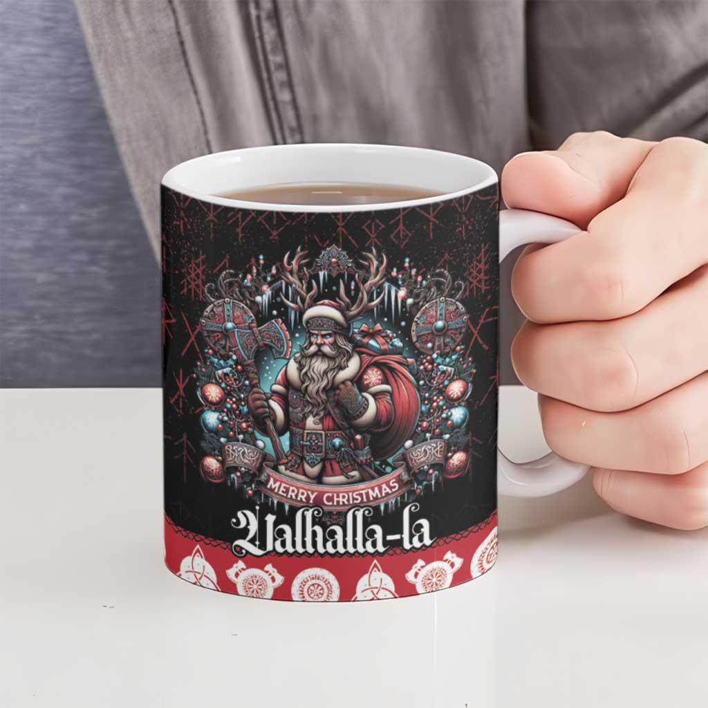 Viking Santa Christmas Ceramic Mug Valhalla-la Nordic Xmas Spirit - Wonder Print Shop