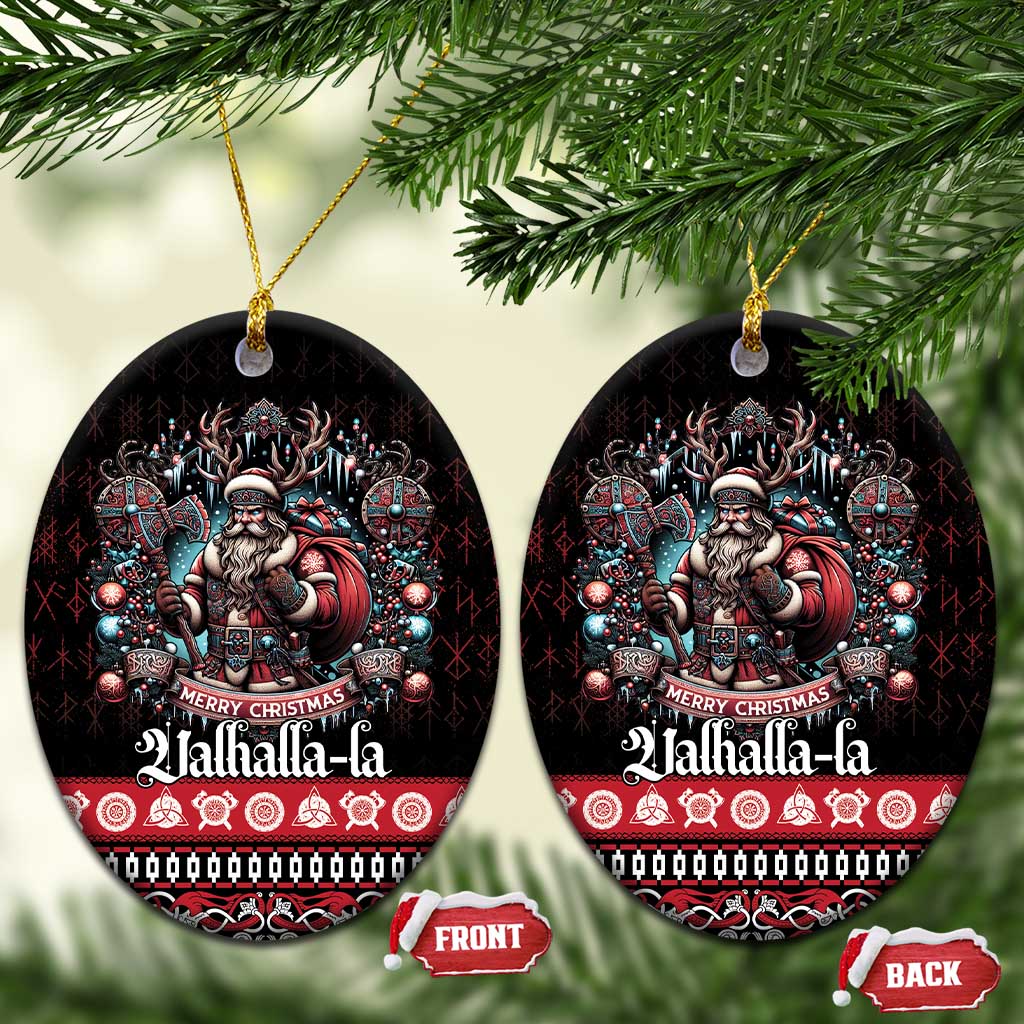 Viking Santa Christmas Ceramic Ornament Valhalla-la Nordic Xmas Spirit - Wonder Print Shop