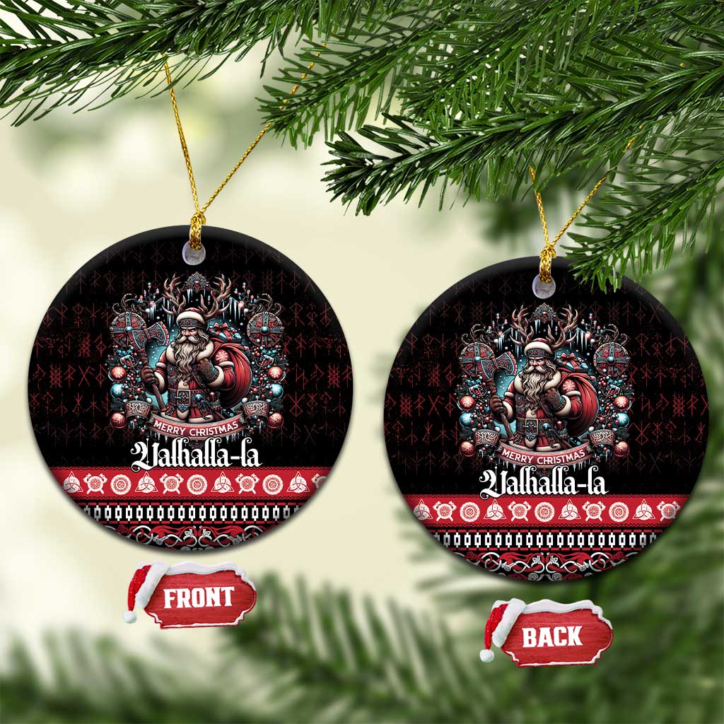 Viking Santa Christmas Ceramic Ornament Valhalla-la Nordic Xmas Spirit - Wonder Print Shop