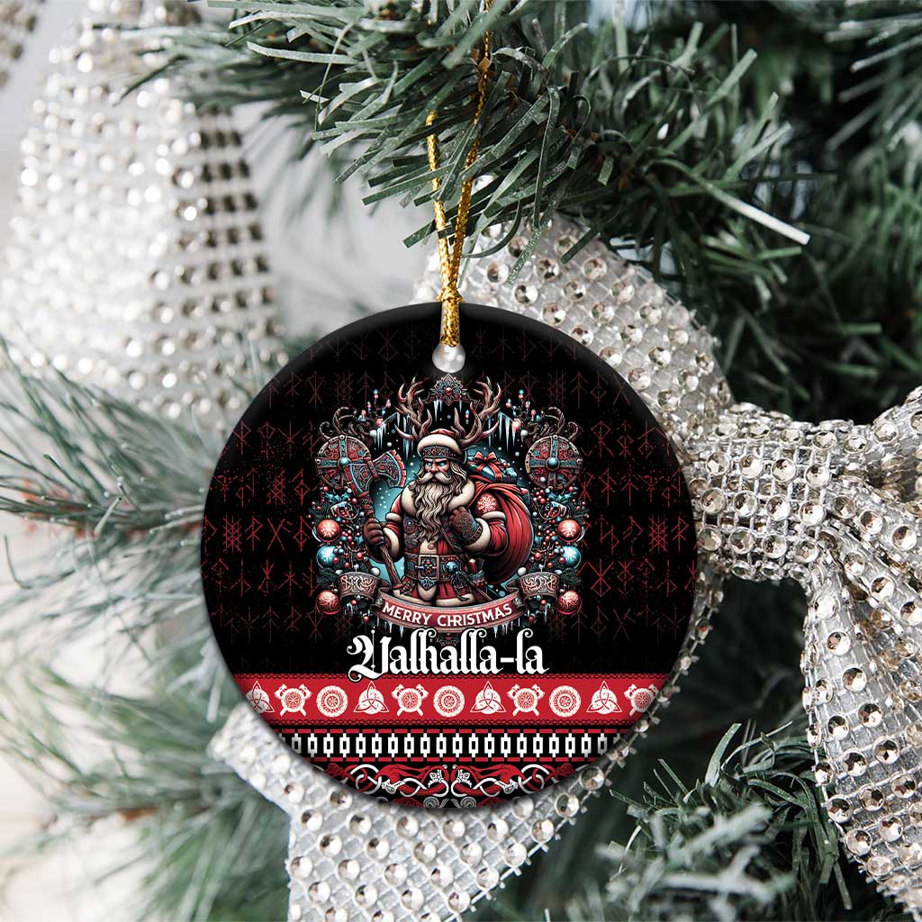 Viking Santa Christmas Ceramic Ornament Valhalla-la Nordic Xmas Spirit - Wonder Print Shop