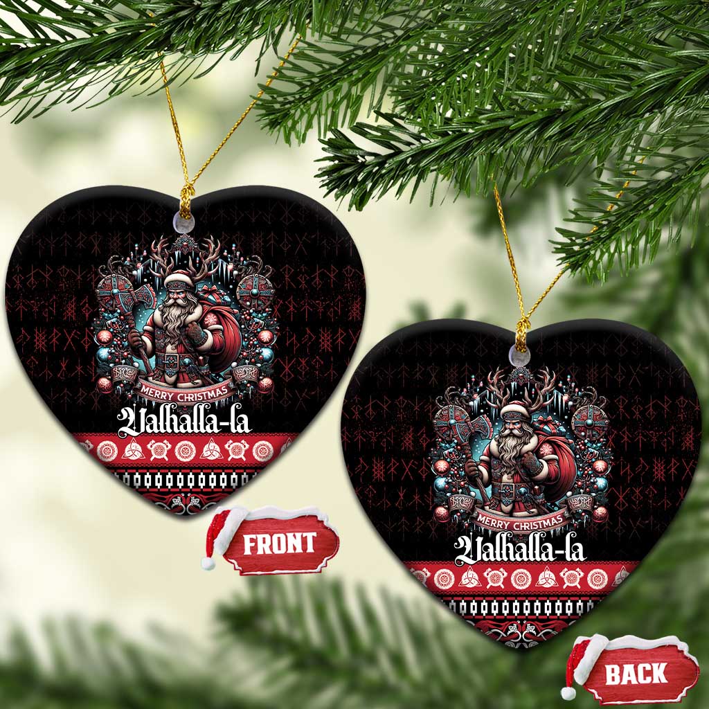 Viking Santa Christmas Ceramic Ornament Valhalla-la Nordic Xmas Spirit - Wonder Print Shop