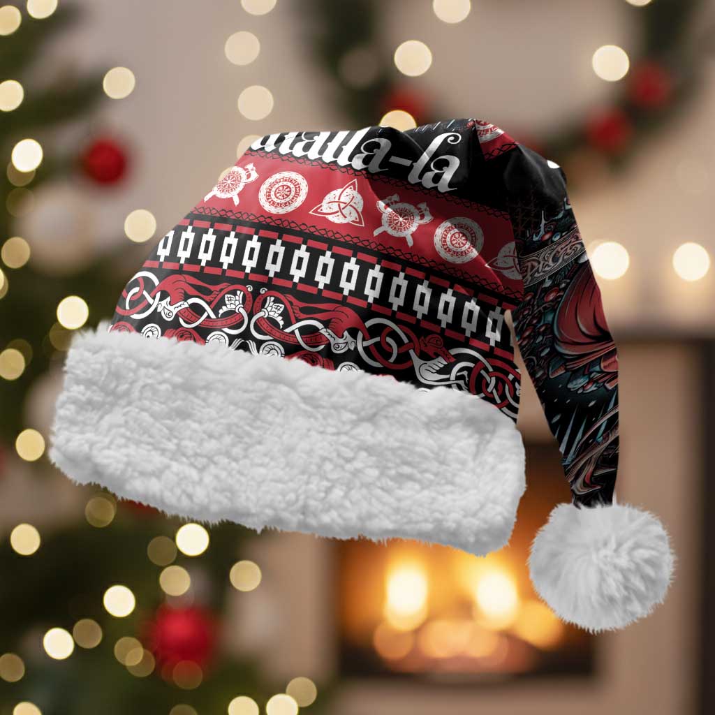Viking Santa Christmas Santa Hat Valhalla-la Nordic Xmas Spirit - Wonder Print Shop