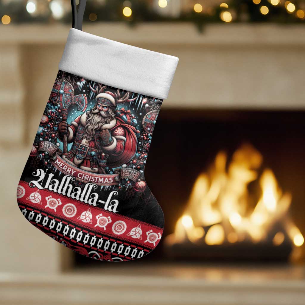 Viking Santa Christmas Stocking Valhalla-la Nordic Xmas Spirit - Wonder Print Shop