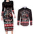 Viking Santa Christmas Couples Matching Long Sleeve Bodycon Dress and Long Sleeve Button Shirt Valhalla-la Nordic Xmas Spirit - Wonder Print Shop