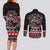 Viking Santa Christmas Couples Matching Long Sleeve Bodycon Dress and Long Sleeve Button Shirt Valhalla-la Nordic Xmas Spirit - Wonder Print Shop