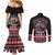 Viking Santa Christmas Couples Matching Mermaid Dress and Long Sleeve Button Shirt Valhalla-la Nordic Xmas Spirit - Wonder Print Shop
