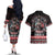 Viking Santa Christmas Couples Matching Off The Shoulder Long Sleeve Dress and Hawaiian Shirt Valhalla-la Nordic Xmas Spirit - Wonder Print Shop